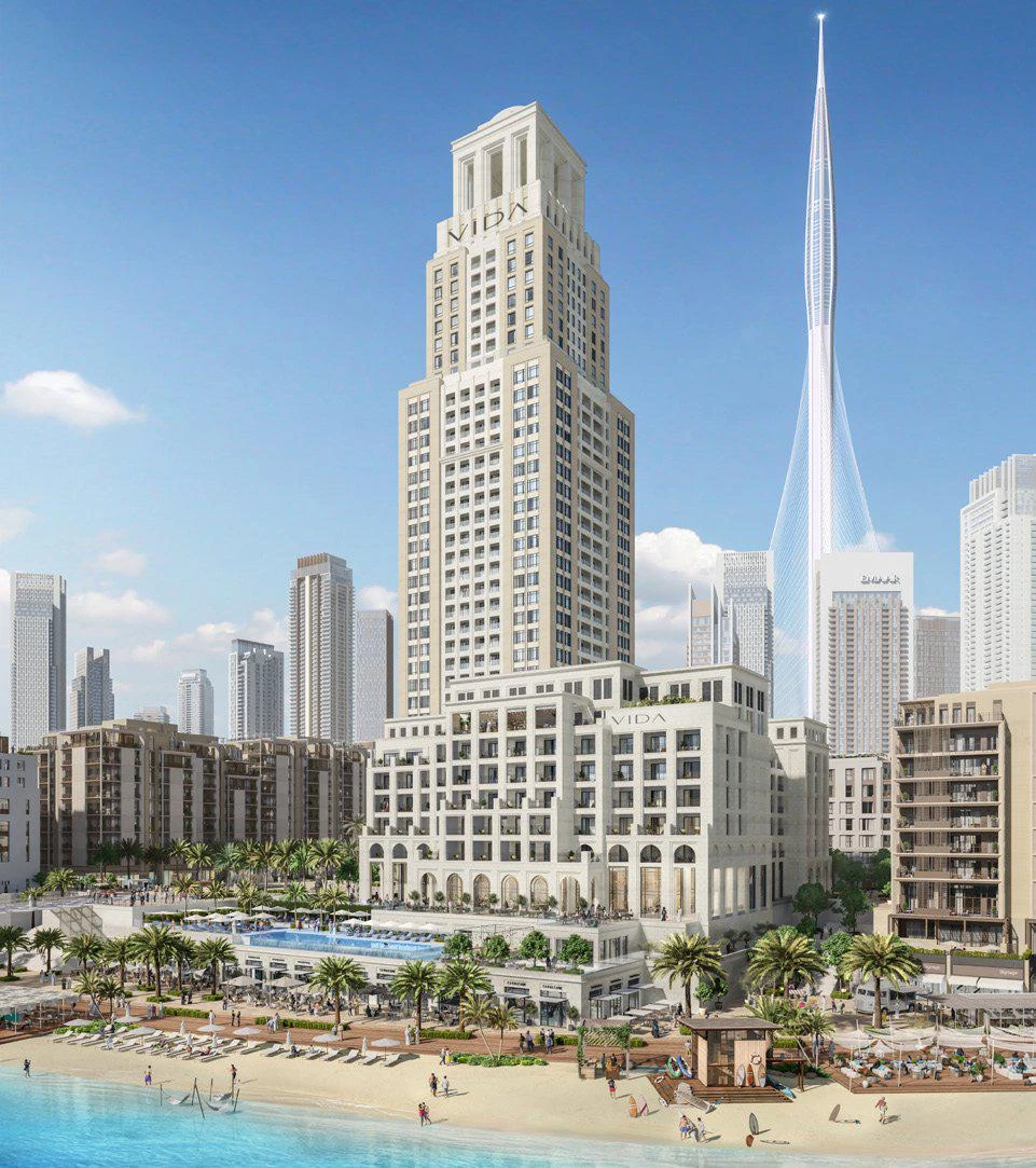 Высотная резиденция на пляже Vida Creek Beach с отелем и собственным пляжем, Dubai Creek Harbour, Дубай, ОАЭ