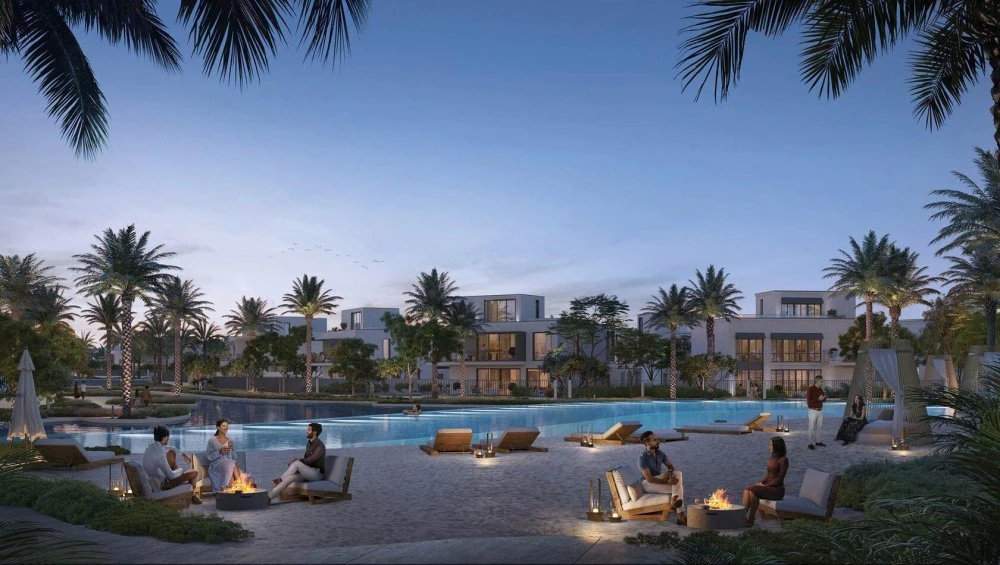 Новый комплекс вилл Mirage at the Oasis с лагуной недалеко от центра Дубая, ОАЭ