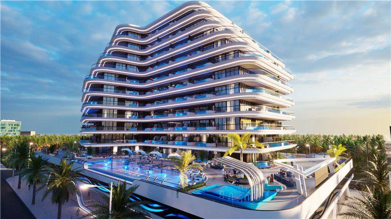 Новая резиденция Samana Portofino с бассейнами и зоной отдыха, Dubai Production City, Дубай, ОАЭ