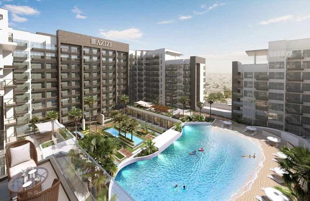 Современная малоэтажная резиденция Beach Oasis в самом центре района Dubai Studio City, ОАЭ