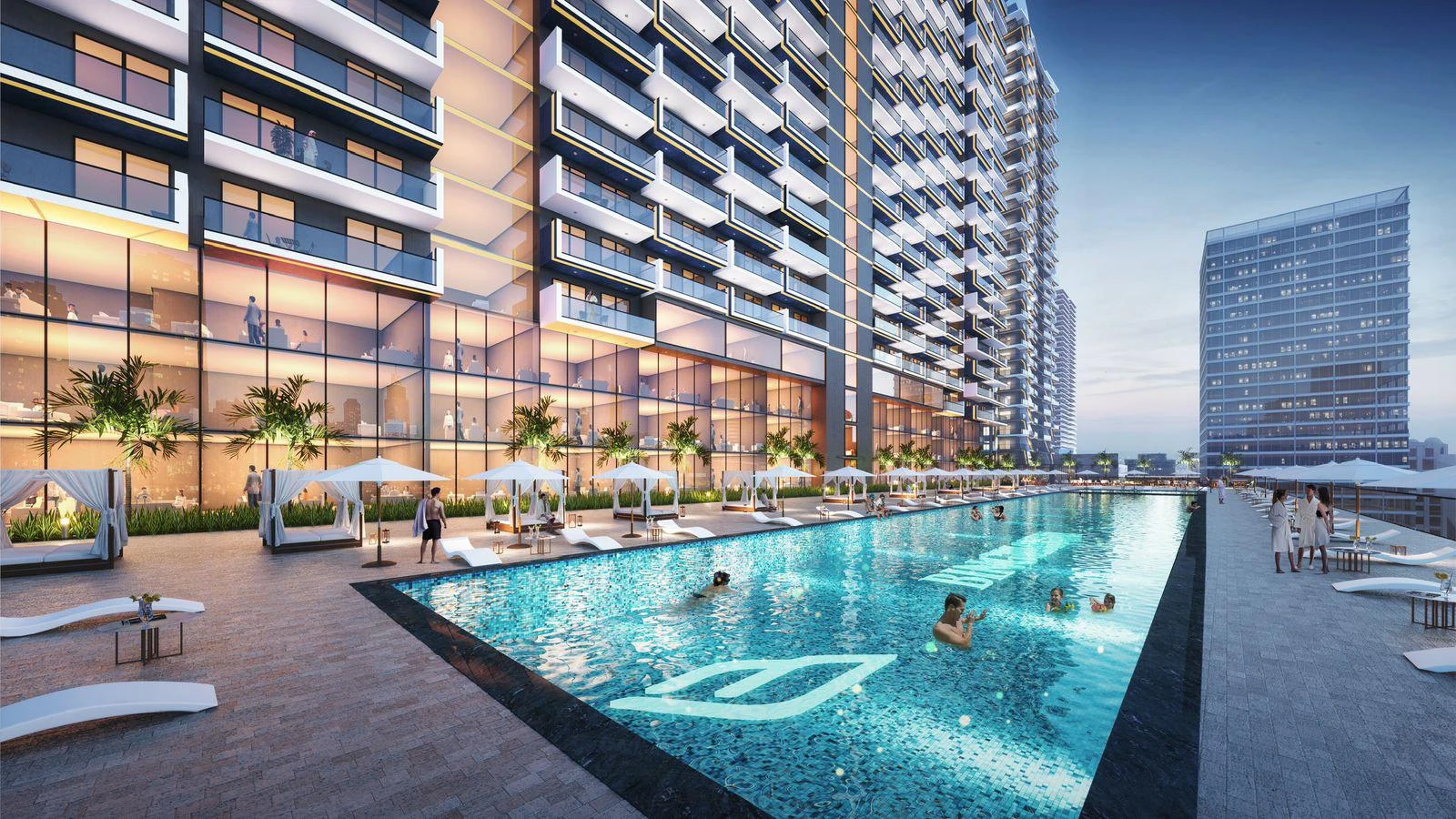 Современная резиденция Corner с бассейнами и спа-зоной рядом с Дубай Марина, JVC, Дубай, ОАЭ