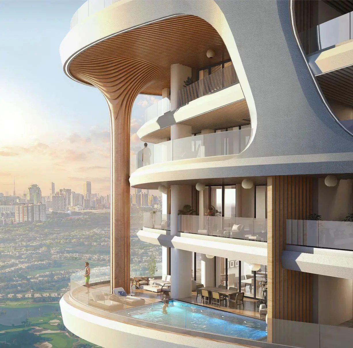 Просторные апартаменты и резиденции с частными бассейнами, с видом на гавань, яхт-клуб, острова и поле для гольфа, Dubai Marina, Дубай, ОАЭ