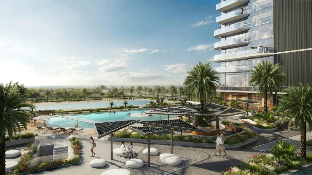 Новая высотная резиденция Claydon House с тремя бассейнами, лагуной и набережной, Nad Al Sheba 1, Дубай, ОАЭ