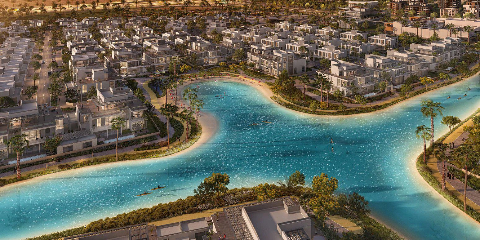 Новый комплекс вилл South Bay с лагунами, пляжами и торговым центром, Dubai South, ОАЭ