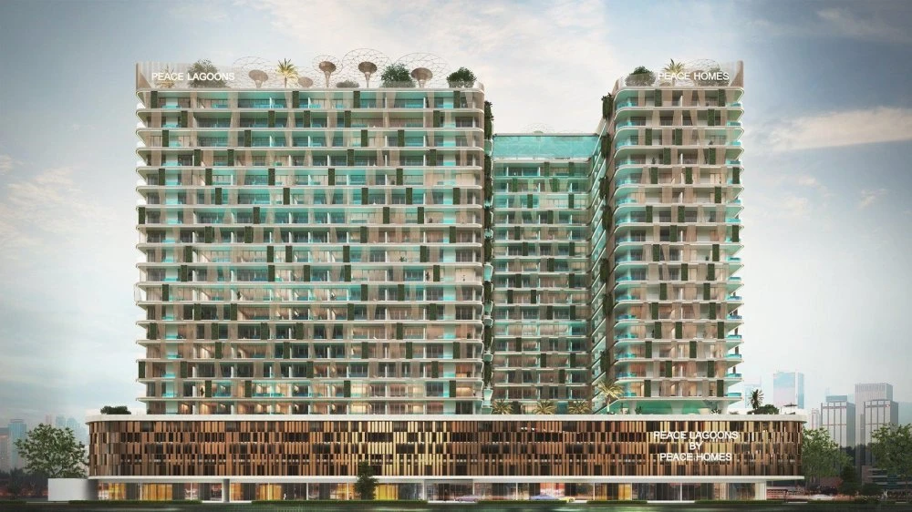 Новая резиденция Peace Lagoons с бассейнами, аквапарком и спа-центром, Al Wadi, Дубай, ОАЭ