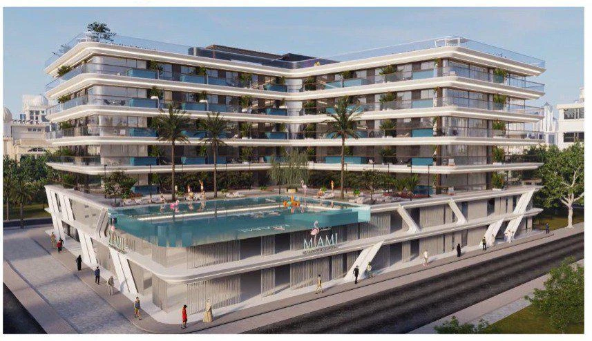 Резиденция Miami 2 с бассейнами и зеленой зоной рядом с Дубай Марина, район Jumeriah Village Triangle, Dubai, UAE