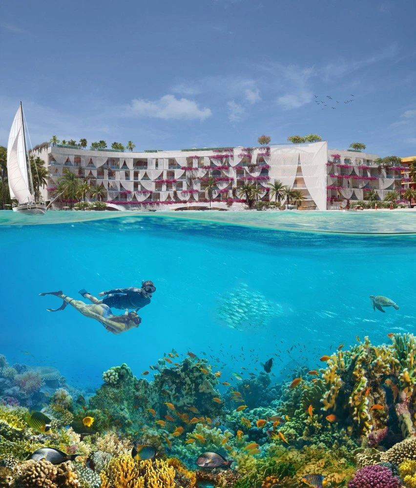 Новая резиденция Marbella с бассейнами, спа-центром и пляжем, Europe Island, Дубай, ОАЭ