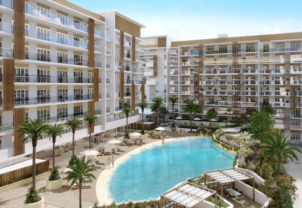 Новая резиденция Beach Oasis 2 с бассейном и искусственным пляжем, Dubai Studio City, Дубай, ОАЭ