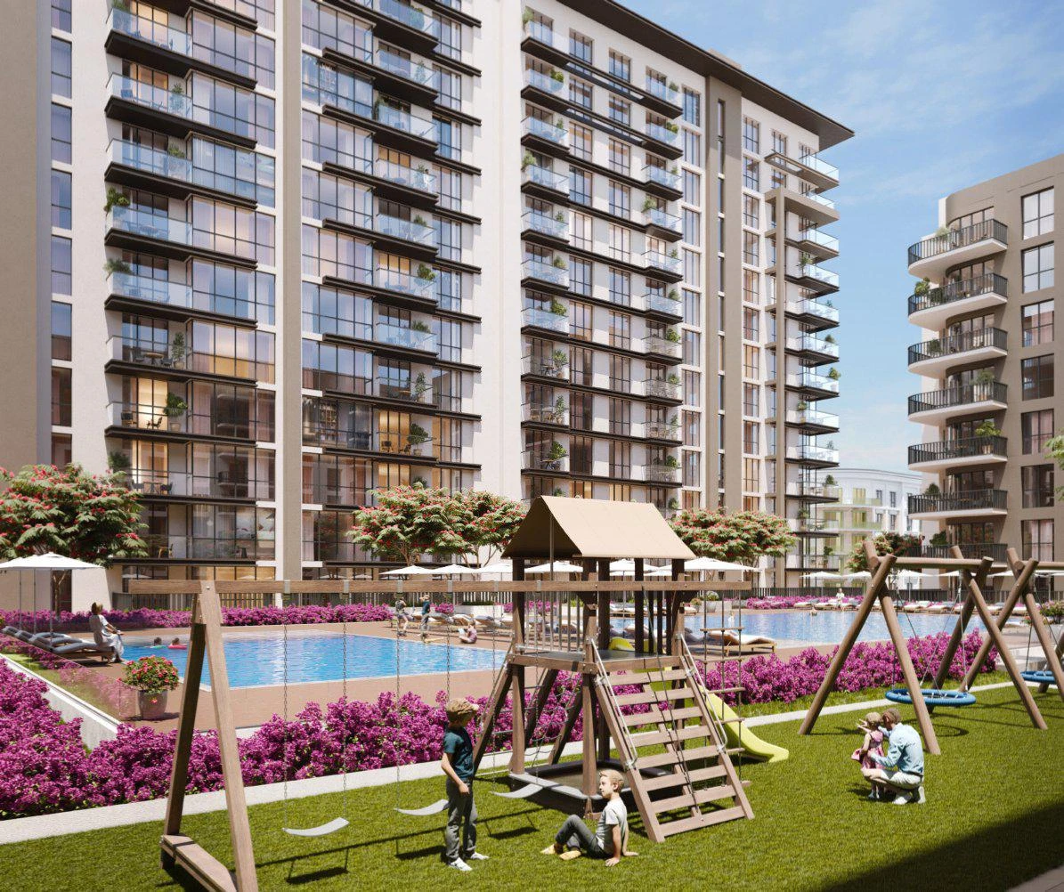 Новая резиденция ARIA с бассейном и детскими площадками, Town Square, Дубай, ОАЭ