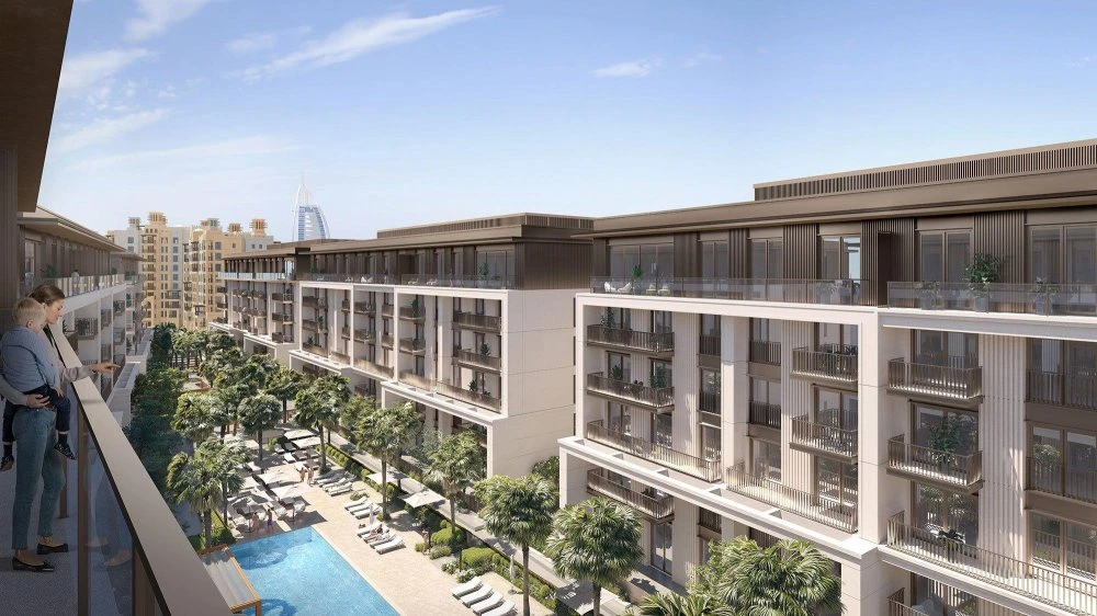 Новая малоэтажная резиденция Madinat Jumeirah Living Jomana с бассейном и садом, Umm Suqeim, Дубай, ОАЭ