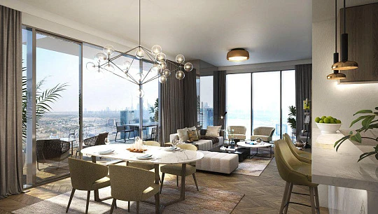 Высотный жилой комплекс 1st Residences с бассейном рядом со станцией метро, Zabeel, Дубай, ОАЭ