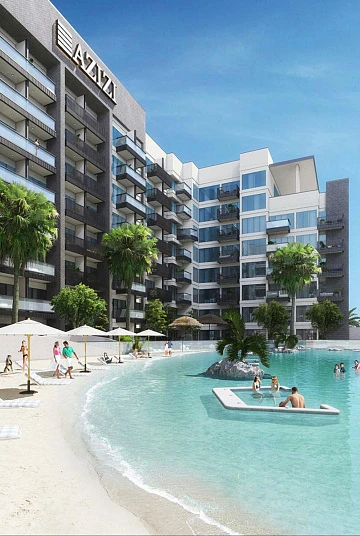 Современная малоэтажная резиденция Beach Oasis в самом центре района Dubai Studio City, ОАЭ