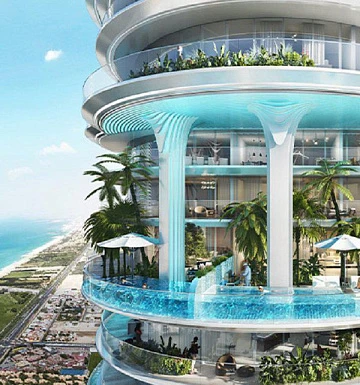 Новая высотная резиденция Damac Casa с бассейнами и садами, Dubai Media city, Дубай, ОАЭ