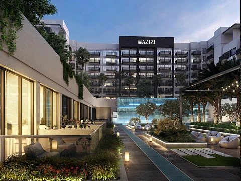 Современная малоэтажная резиденция Beach Oasis в самом центре района Dubai Studio City, ОАЭ