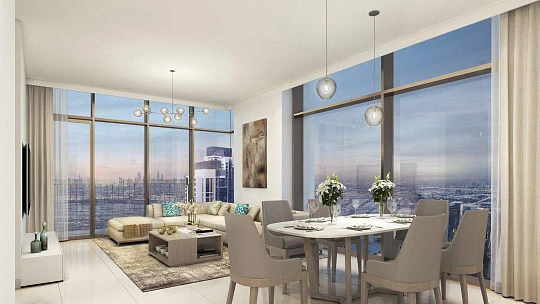 Элитные апартаменты с панорамным видом в резиденции Creekside 18 с бассейнами и тренажерным залом рядом с гаванью, Dubai Creek Harbour, ОАЭ