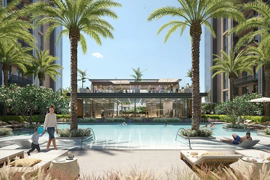 Новая резиденция KENSINGTON WATERS с бассейнами, зонами отдыха и парком, Nad Al Sheba 1, Дубай, ОАЭ