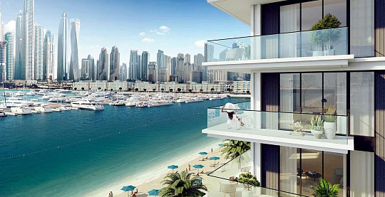 Новые апартаменты с видом на море, пристань для яхт и большой парк, в Beach Mansion собственным пляжем, район Beachfront, Дубай, ОАЭ