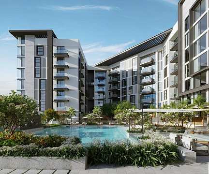 Новая резиденция Arbor View с бассейнами в престижном районе Dubailand, Дубай, ОАЭ