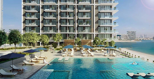 Новые апартаменты с видом на море, пристань для яхт и большой парк, в Beach Mansion собственным пляжем, район Beachfront, Дубай, ОАЭ