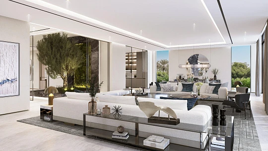 Новая закрытая резиденция Signature Mansions с бассейном рядом со станцией метро и автомагистралью, Jumeirah Golf Estates, Дубай, ОАЭ