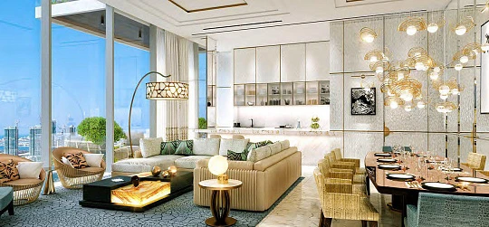 Высотная резиденция Cavalli Tower в 850 метрах от частного пляжа, недалеко от Пальмы Джумейра и центра города, район Dubai Marina, Дубай