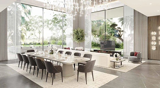 Новый комплекс вилл с бассейном и спа-зоной Utopia, Damac Hills, Дубай, ОАЭ