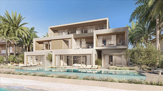 Новый комплекс вилл у воды с бассейном и видом на море Coral villas, Palm Jebel Ali, Дубай, ОАЭ