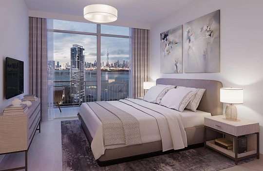 Новые апартаменты в престижном жилом комплексе Creek Rise Towers на острове в Dubai Creek Harbour, ОАЭ