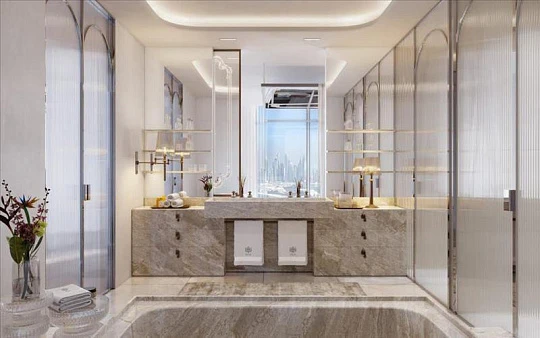 Новая элитная резиденция SLS Residences at Palm Jumeirah с собственным пляжем в престижном районе, Дубай, ОАЭ