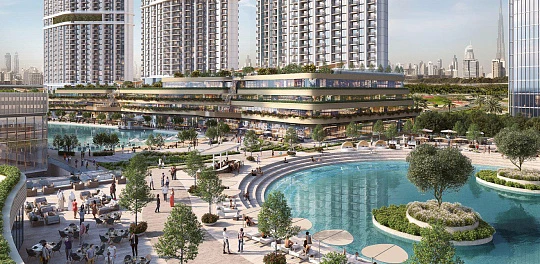 Новая высотная резиденция 360 Riverside Crescent с бассейнами и ресторанами рядом с центром города, Nad Al Sheba 1, Дубай, ОАЭ