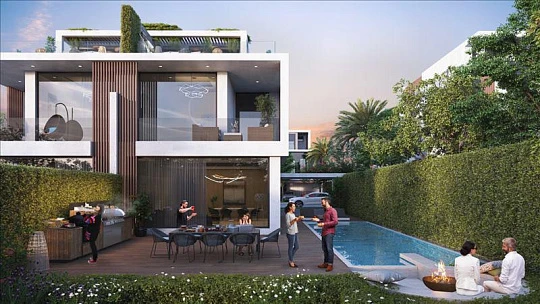 Новый комплекс таунхаусов Park Greens с большим парком и пляжем, Damac Hills, Дубай, ОАЭ