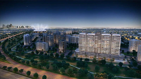 Новая резиденция Grand с бассейнами и садами рядом с гольф-клубом, Sports City, Дубай, ОАЭ