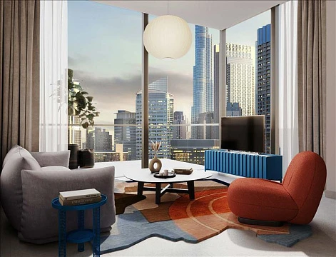 Новая высотная резиденция The Edge с бассейнами и панорамным видом рядом с достопримечательностями, Business Bay, Дубай, ОАЭ