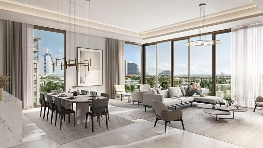 Новая малоэтажная резиденция Madinat Jumeirah Living Jomana с бассейном и садом, Umm Suqeim, Дубай, ОАЭ