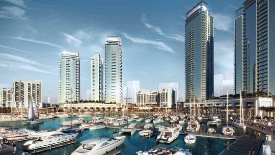 Высотная резиденция премиум класса Creek Residences рядом с причалом для яхт, Dubai Creek Harbour, Дубай, ОАЭ